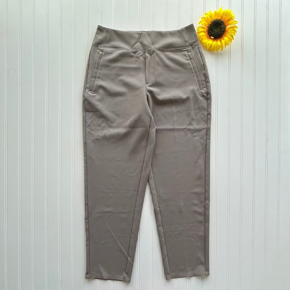 Athleta Brooklyn Ankle Pants 8 Women Taupe Excellent Stretch Tapered Trouser